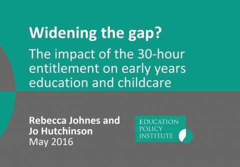 Widening the gap? The impact of the 30-hour entitlement on early years education and childcare