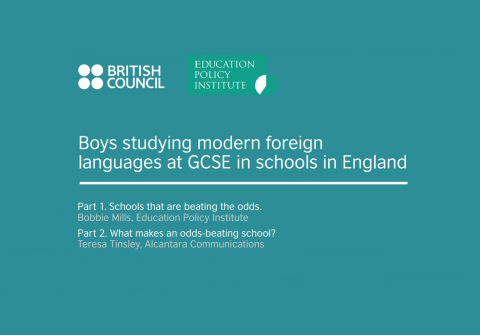 Boys studying modern foreign languages at GCSE in schools in England