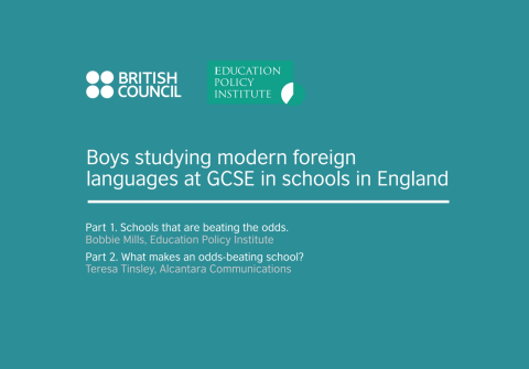 Boys studying modern foreign languages at GCSE in schools in England