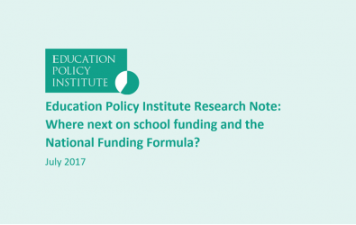 Research Note: Where next on school funding and the National Funding Formula?