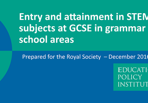 Entry and attainment in STEM subjects at GCSE in grammar school areas