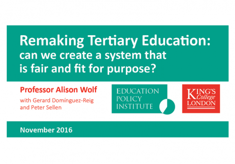 Remaking Tertiary Education: can we create a system that is fair and fit for purpose?